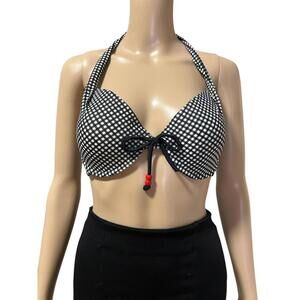 Stylish Black & White Gingham Bikini Top